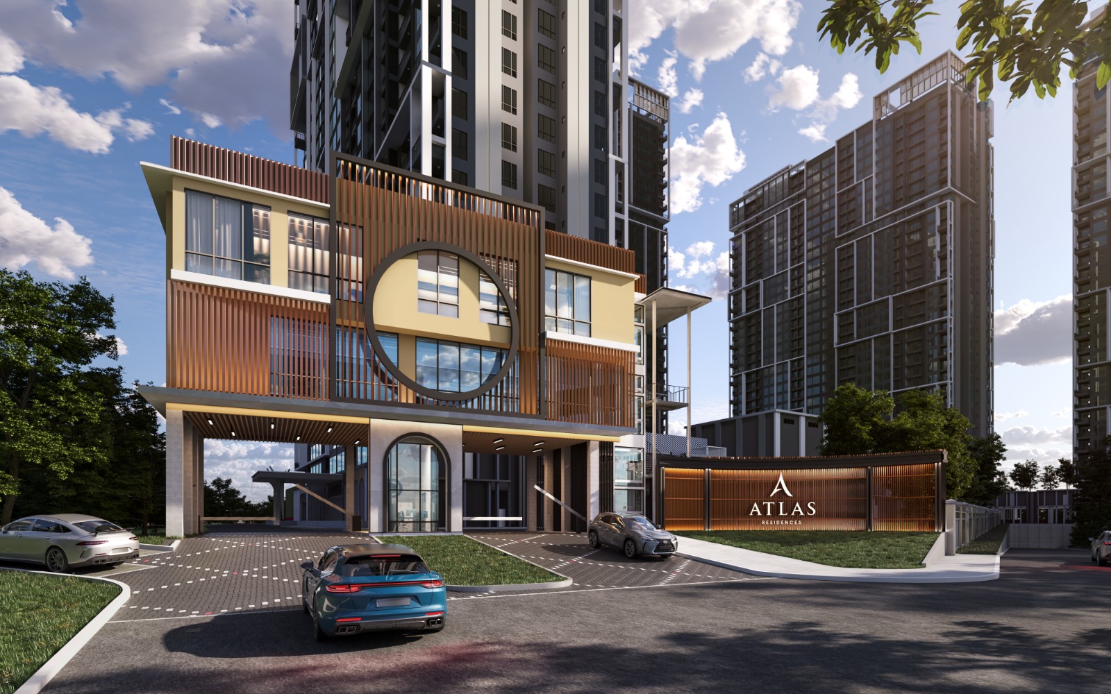 Main entrance of Atlas Residences