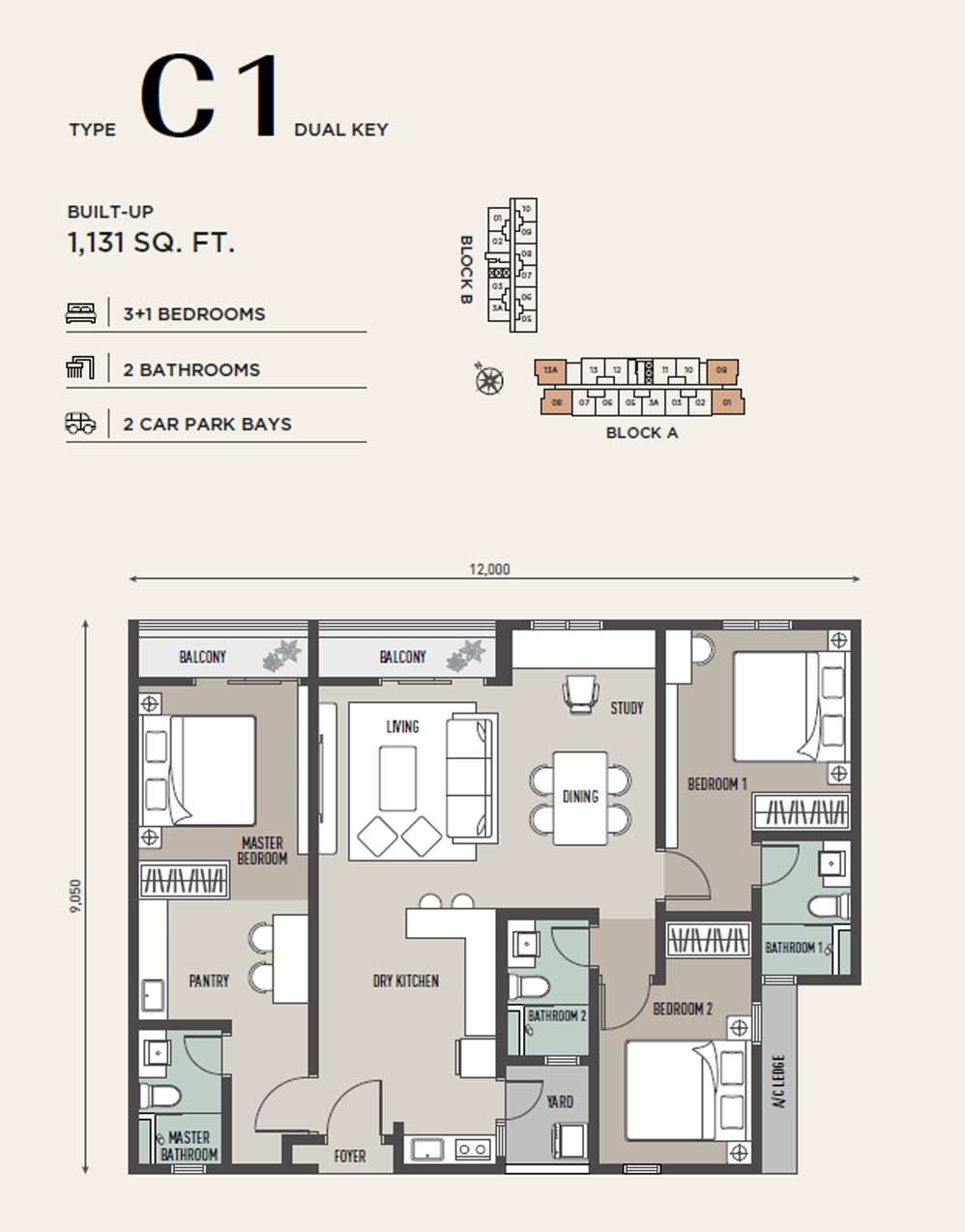Type C1 floor plan